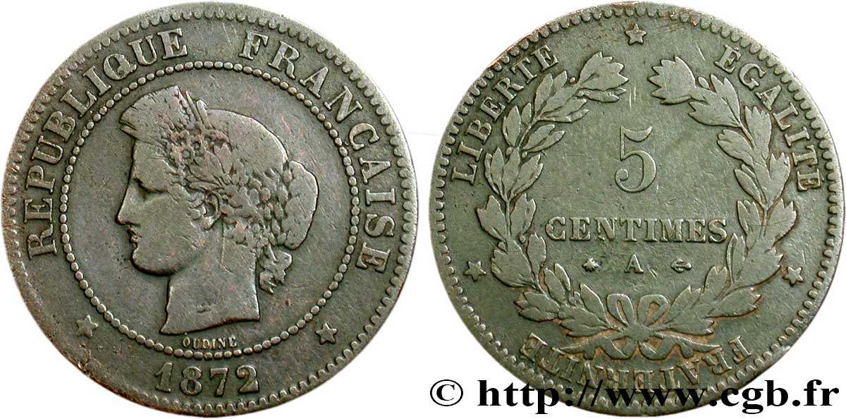 5 centimes Cérès 1872 Paris F.118/4 B12 