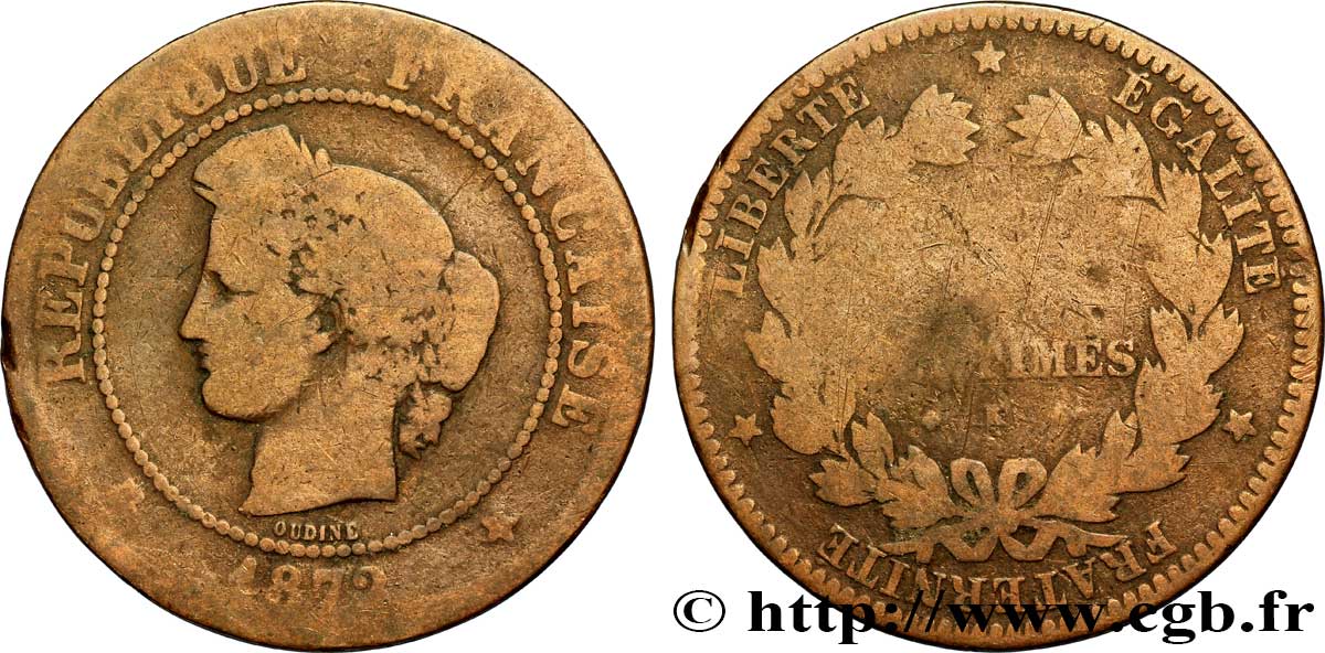 5 centimes Cérès 1872 Bordeaux F.118/6 B8 