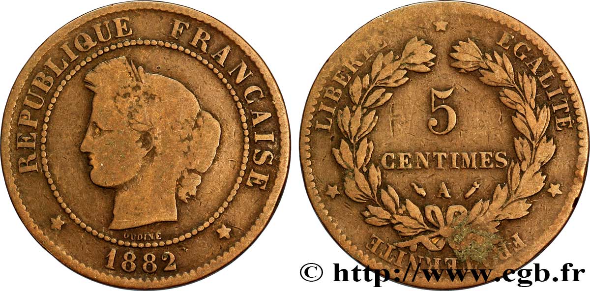 5 centimes Cérès 1882 Paris F.118/23 B12 