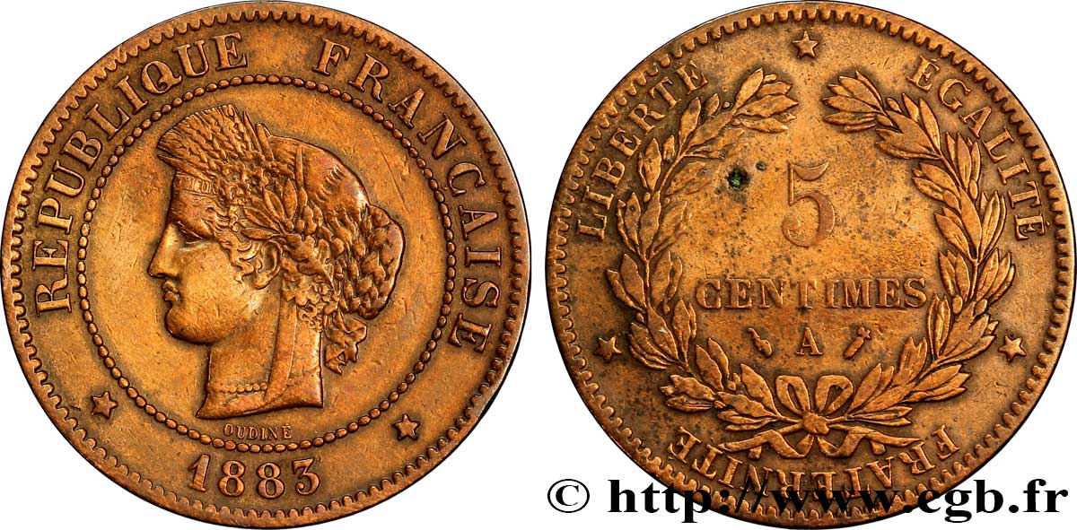 5 centimes Cérès 1883 Paris F.118/24 BB48 