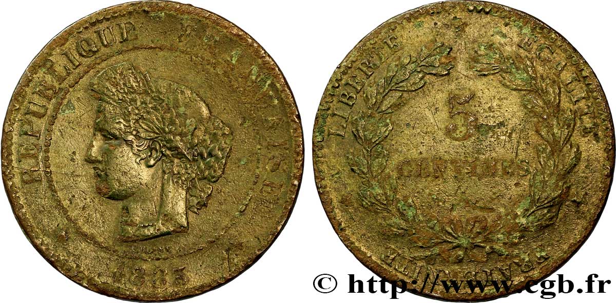 5 centimes Cérès 1883 Paris F.118/25 TB20 