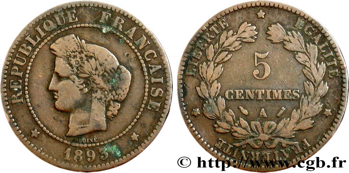 5 centimes Cérès 1893 Paris F.118/35 B12 