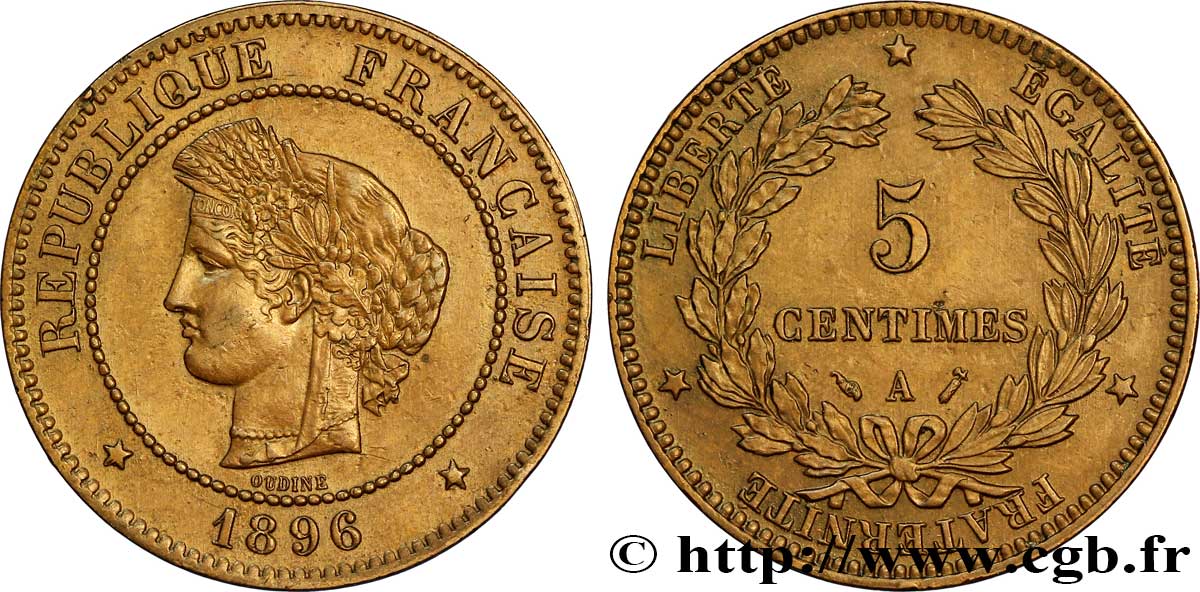 5 centimes Cérès 1896 Paris F.118/37 TTB48 