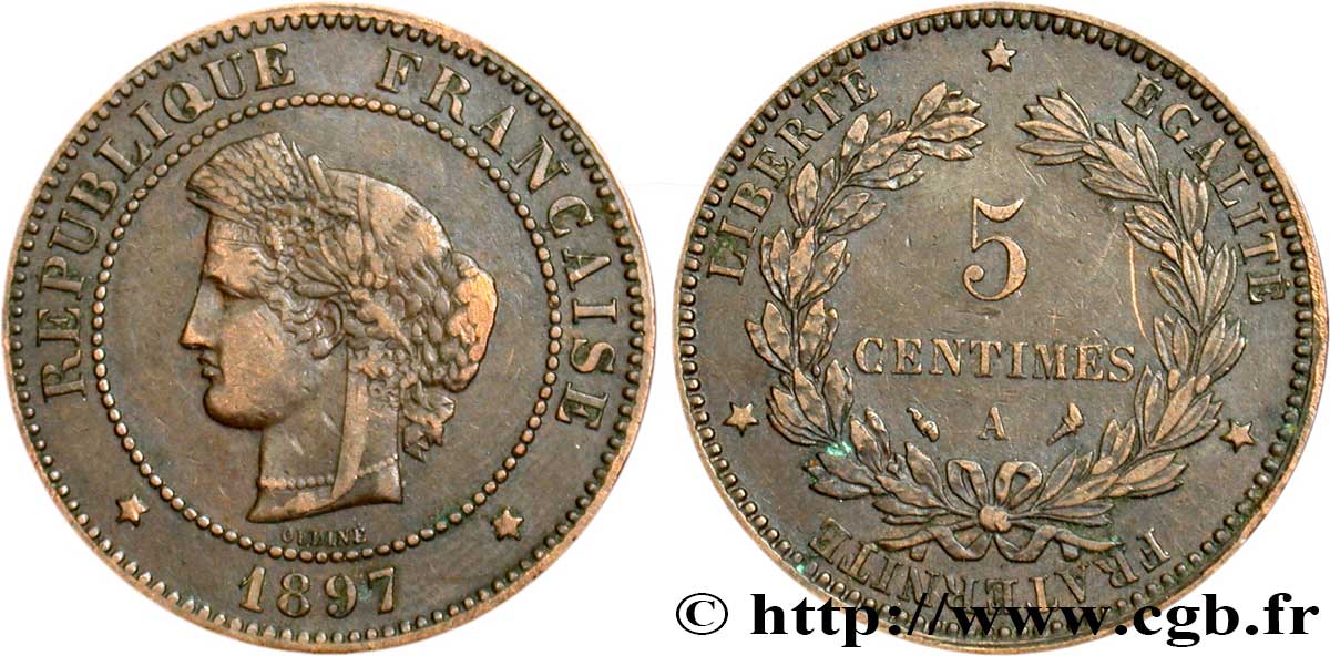 5 centimes Cérès 1897 Paris F.118/39 TTB40 
