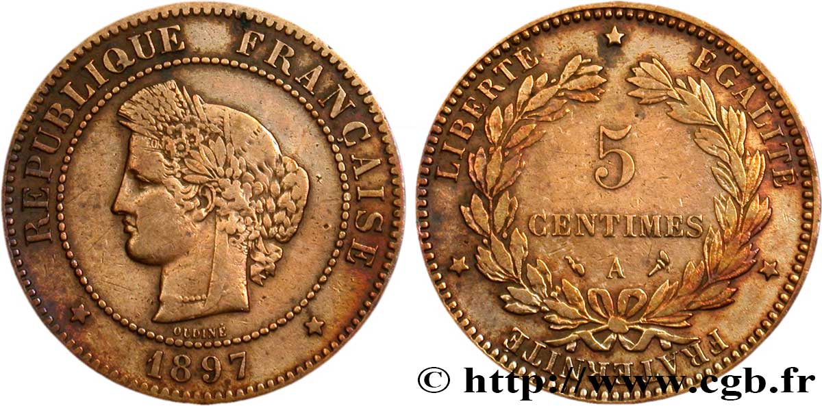 5 centimes Cérès 1897 Paris F.118/39 TB35 