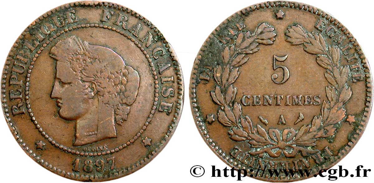 5 centimes Cérès 1897 Paris F.118/39 B12 