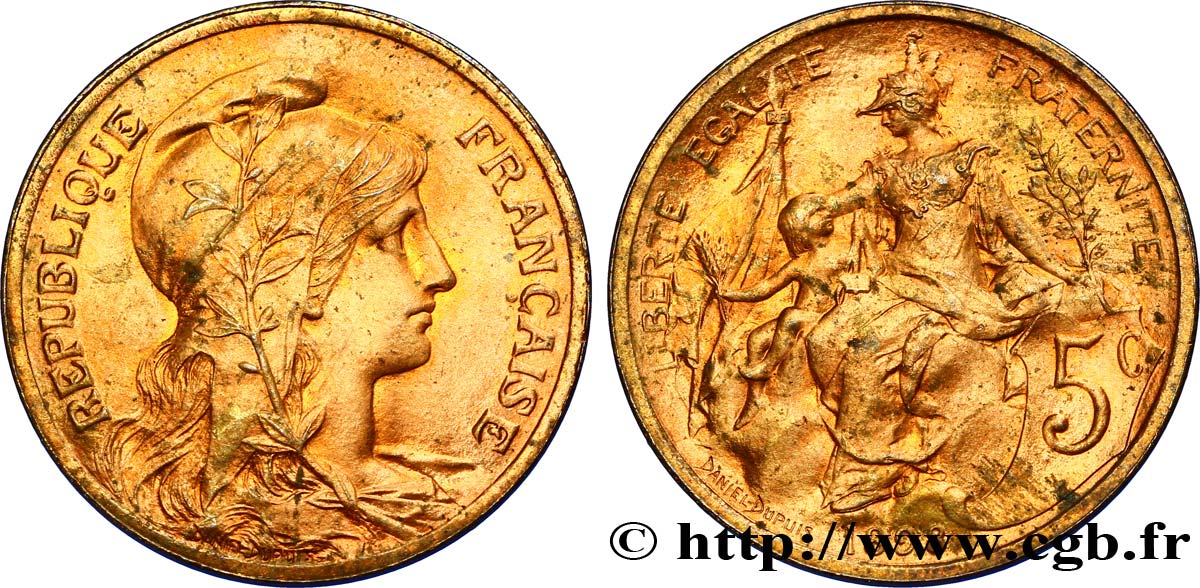 5 centimes Daniel-Dupuis 1898  F.119/5 SPL60 