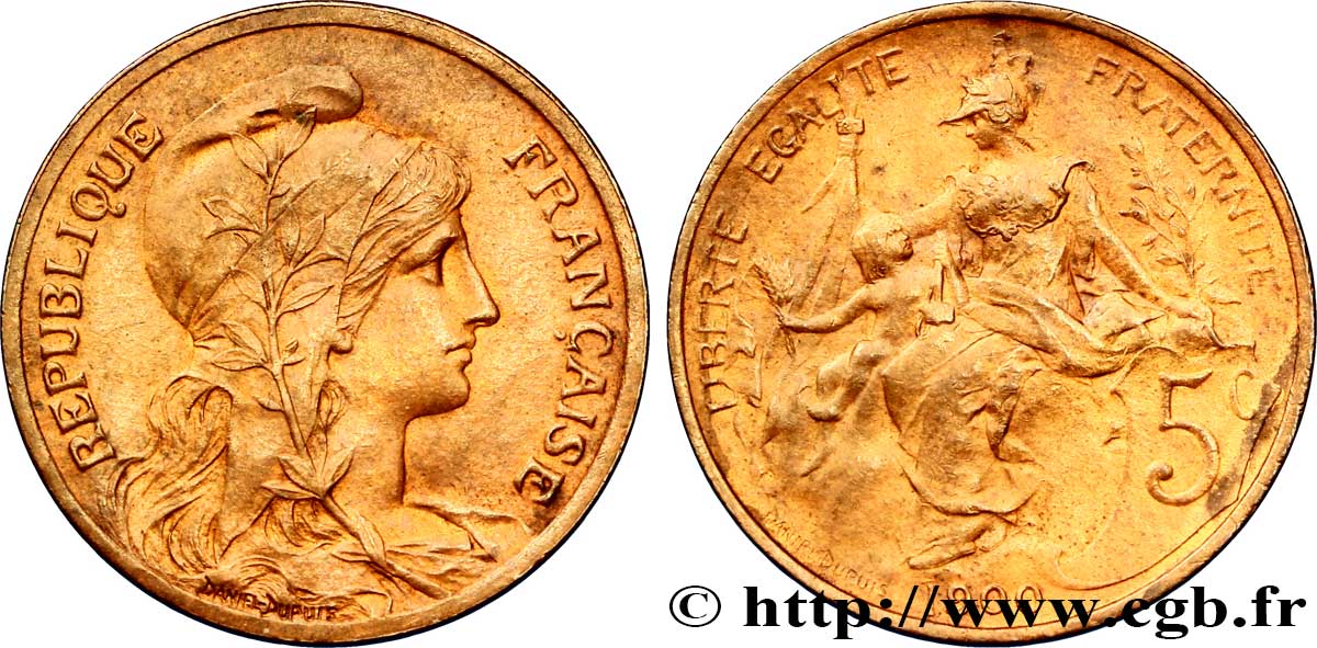 5 centimes Daniel-Dupuis 1900  F.119/9 AU54 