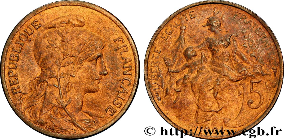 5 centimes Daniel-Dupuis 1901  F.119/11 EBC55 