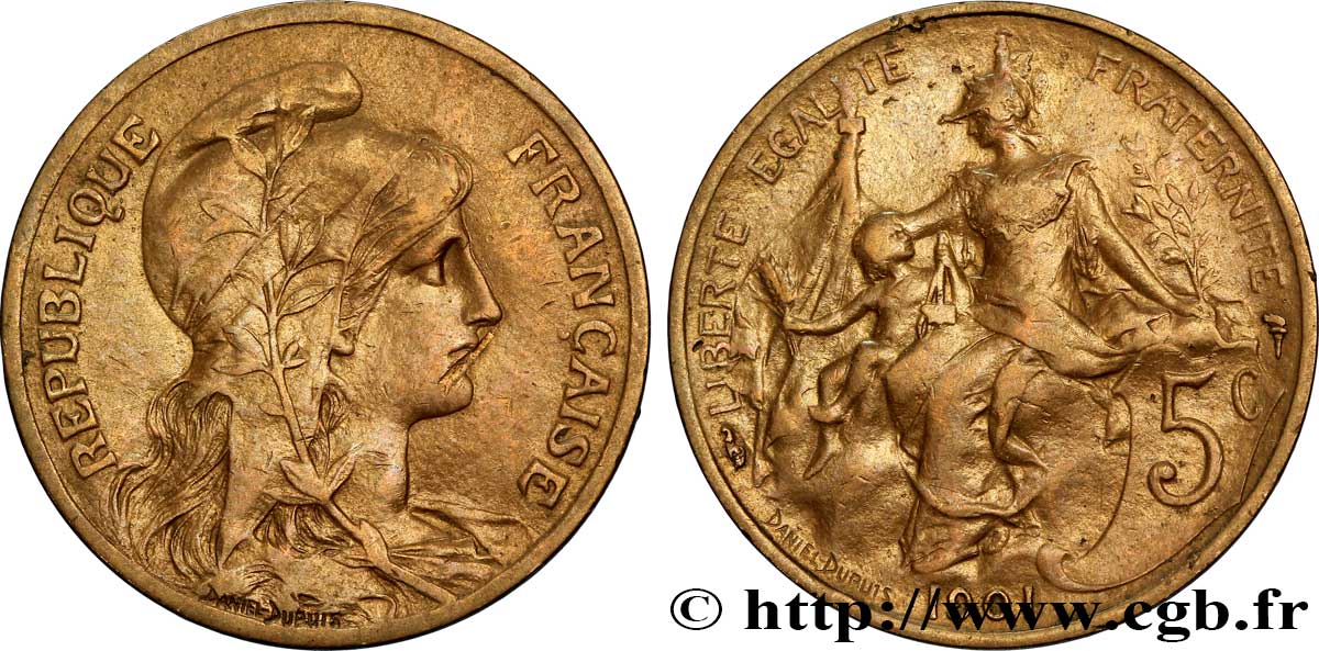 5 centimes Daniel-Dupuis 1901  F.119/11 TB35 