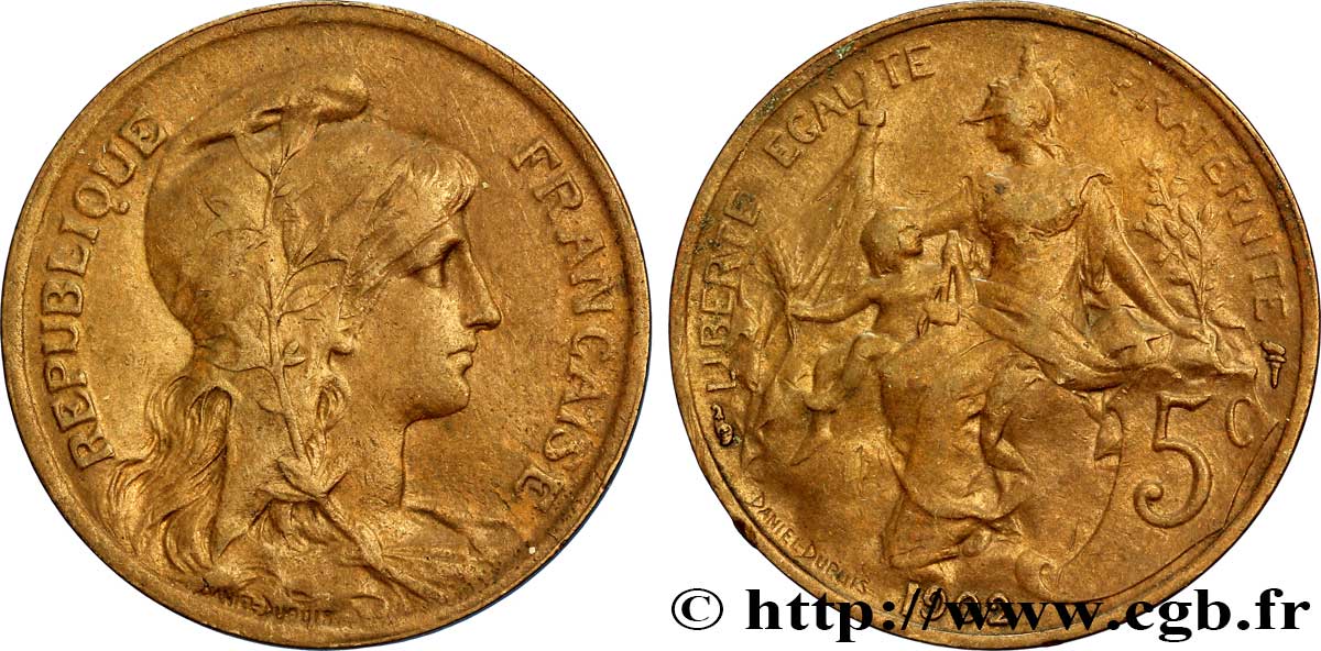 5 centimes Daniel-Dupuis 1902  F.119/12 SS48 