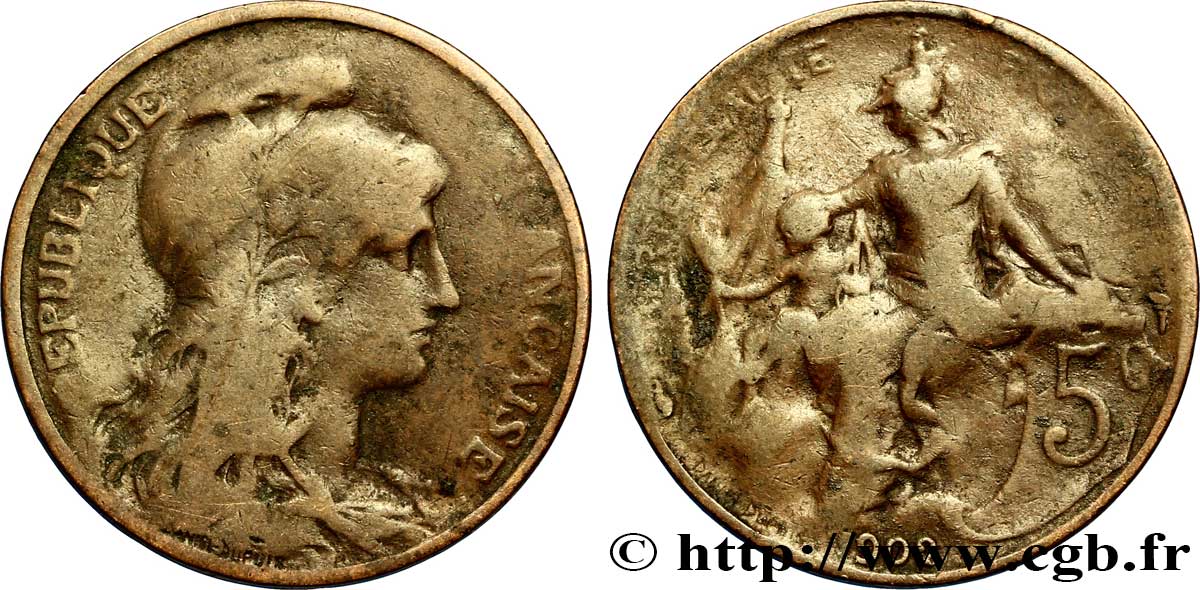 5 centimes Daniel-Dupuis 1902  F.119/12 B8 
