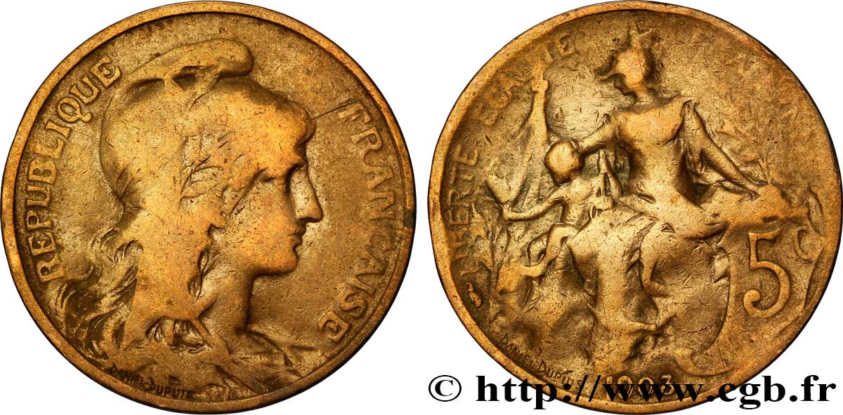 5 centimes Daniel-Dupuis 1903  F.119/13 B8 