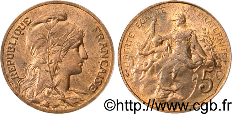 5 centimes Daniel-Dupuis 1906  F.119/16 EBC60 