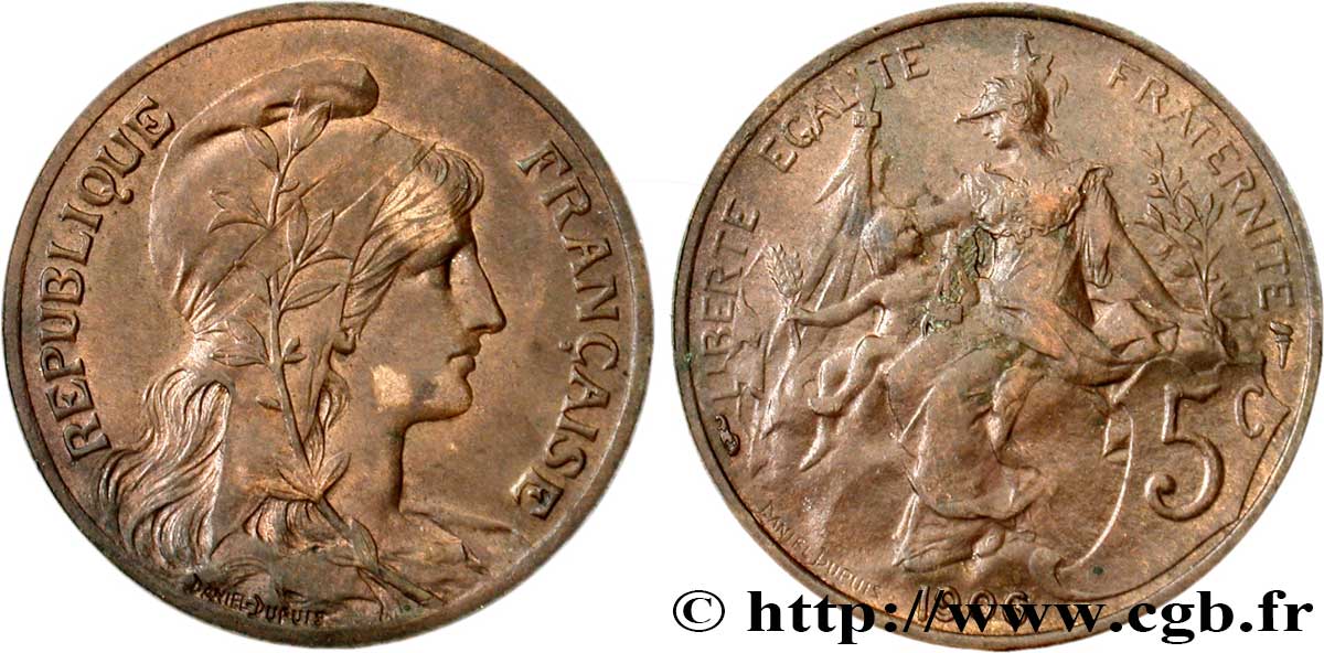5 centimes Daniel-Dupuis 1906  F.119/16 XF48 