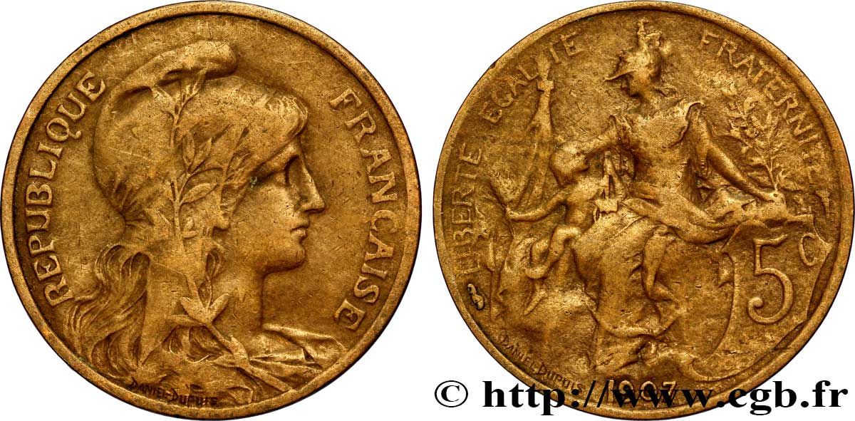 5 centimes Daniel-Dupuis 1907  F.119/17 BC35 