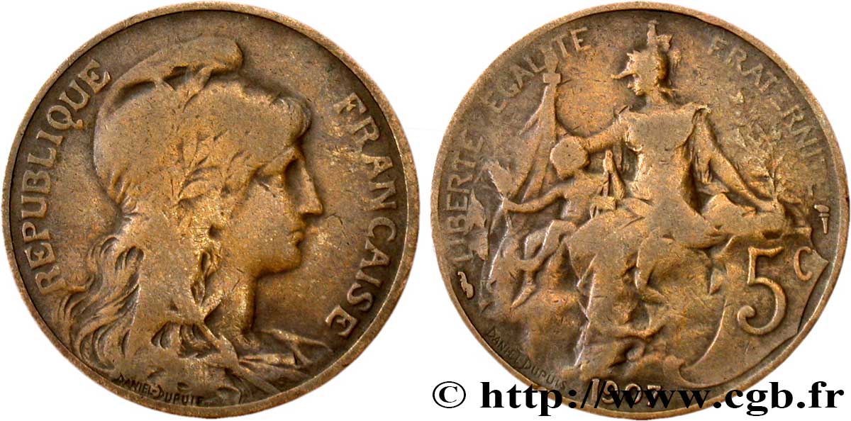 5 centimes Daniel-Dupuis 1907  F.119/17 B12 
