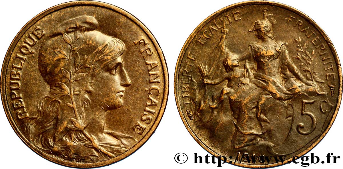 5 centimes Daniel-Dupuis 1910  F.119/22 TTB48 