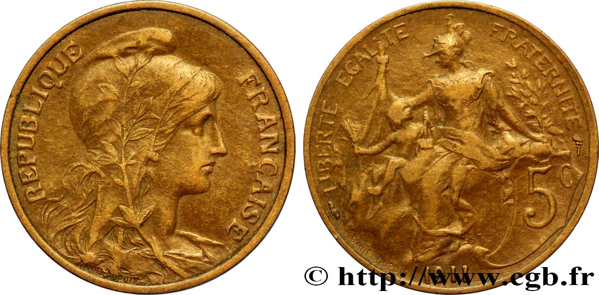 5 centimes Daniel-Dupuis 1911  F.119/23 SS48 