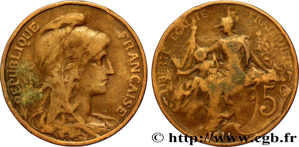5 centimes Daniel-Dupuis 1911  F.119/23 TB20 