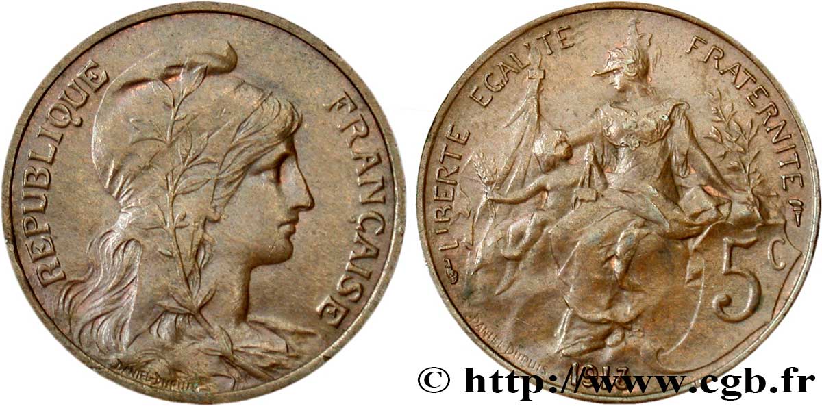 5 centimes Daniel-Dupuis 1913  F.119/25 AU54 