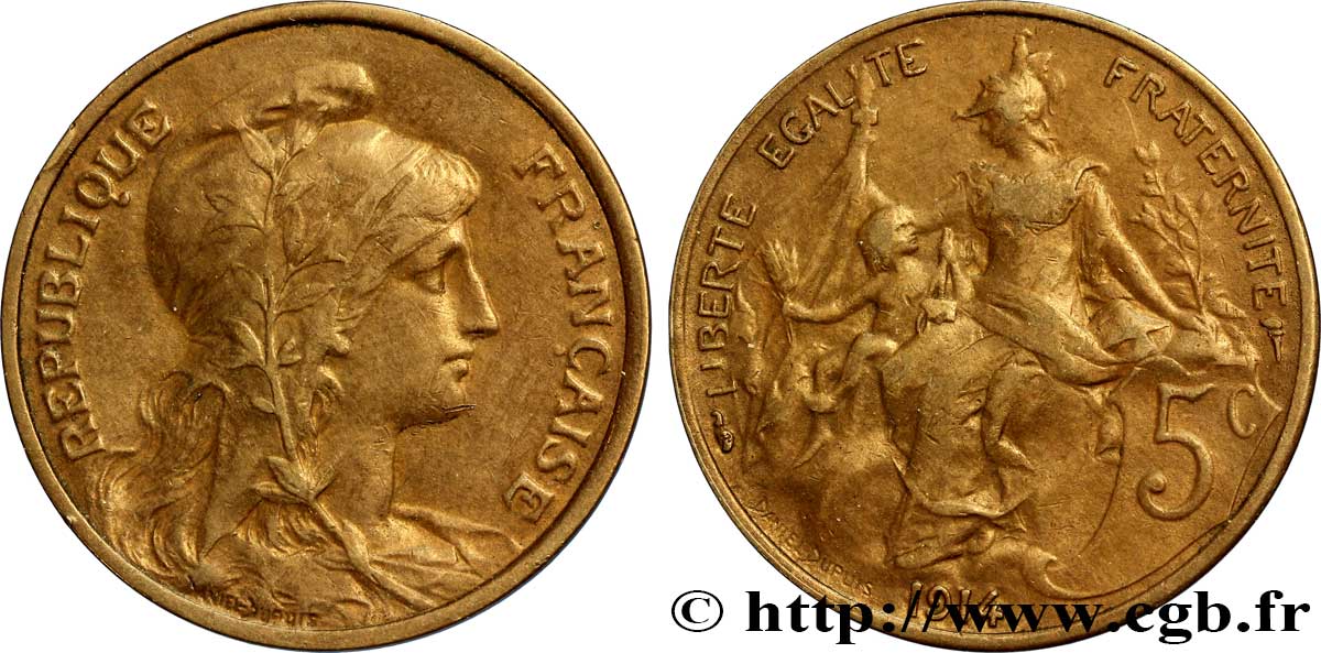 5 centimes Daniel-Dupuis 1914  F.119/26 TTB48 