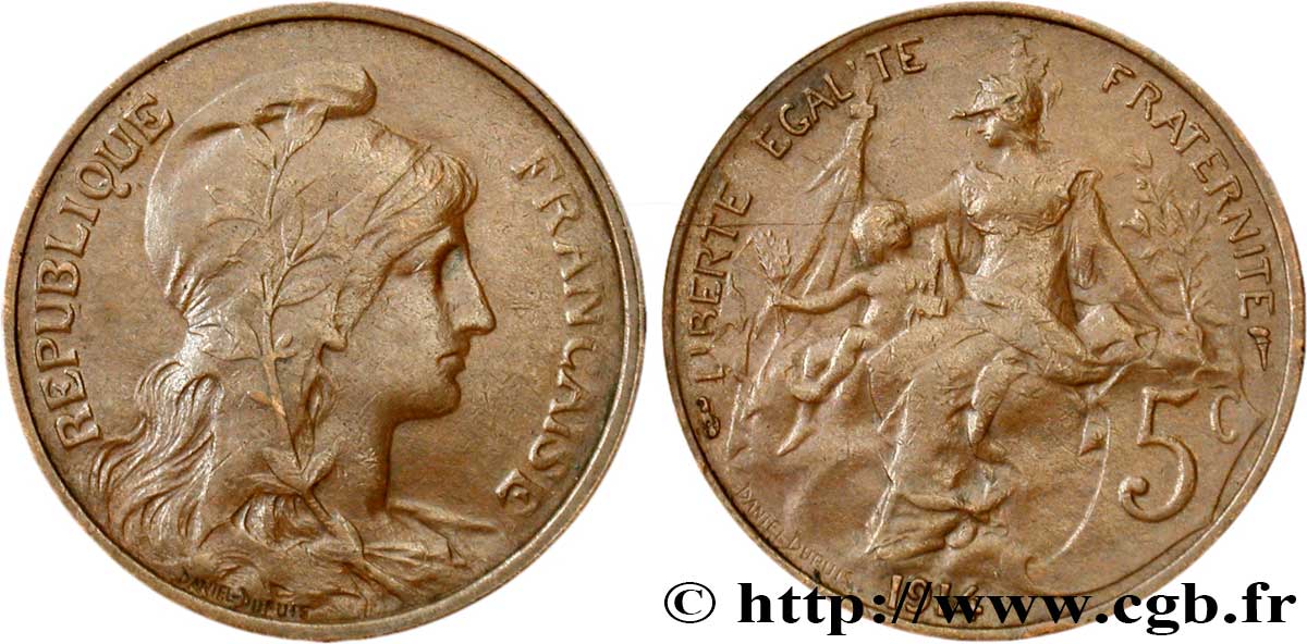 5 centimes Daniel-Dupuis 1914  F.119/26 TTB40 
