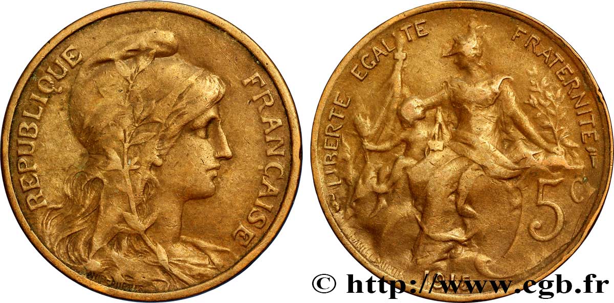 5 centimes Daniel-Dupuis 1915  F.119/27 TTB40 