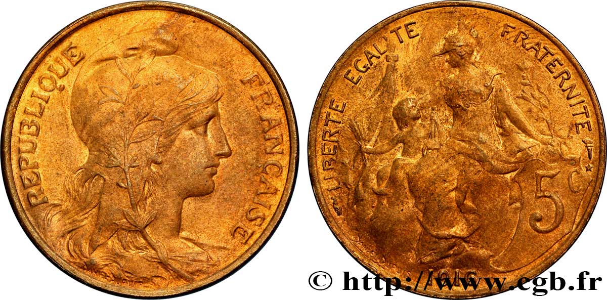 5 centimes Daniel-Dupuis 1916  F.119/29 EBC58 