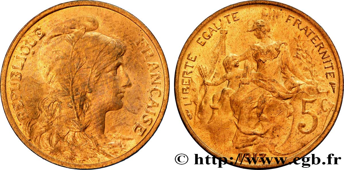 5 centimes Daniel-Dupuis 1917  F.119/30 MS63 