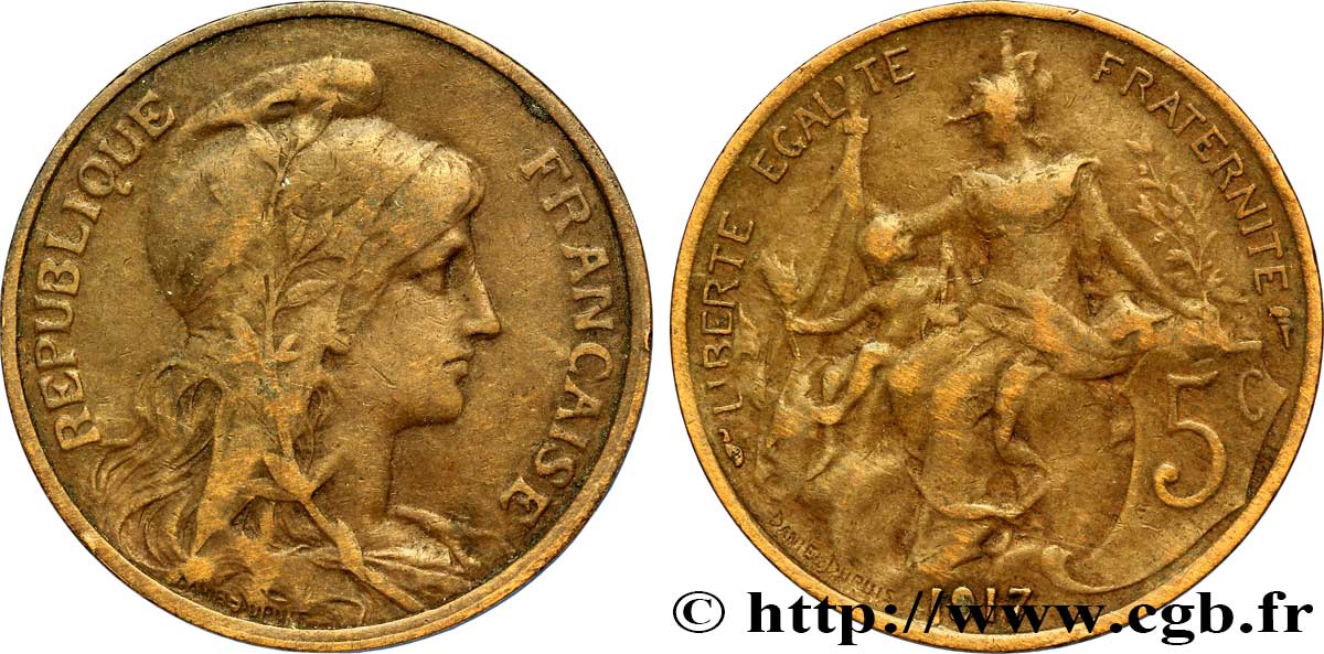 5 centimes Daniel-Dupuis 1917  F.119/30 TB35 
