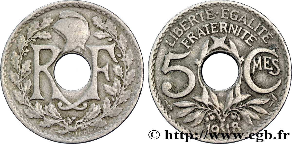 5 centimes Lindauer, grand module 1918 Paris F.121/2 TTB40 