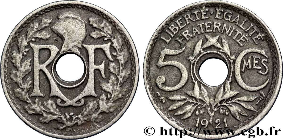 5 centimes Lindauer, petit module 1921 Paris F.122/3 TTB40 