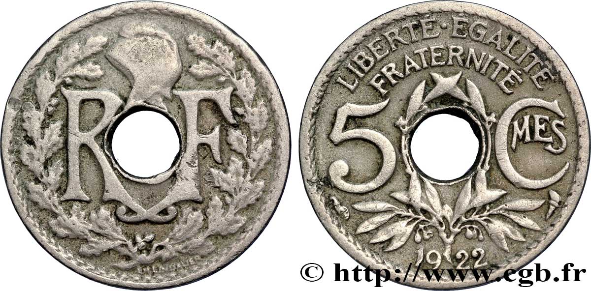5 centimes Lindauer, petit module 1922 Paris F.122/4 TTB40 