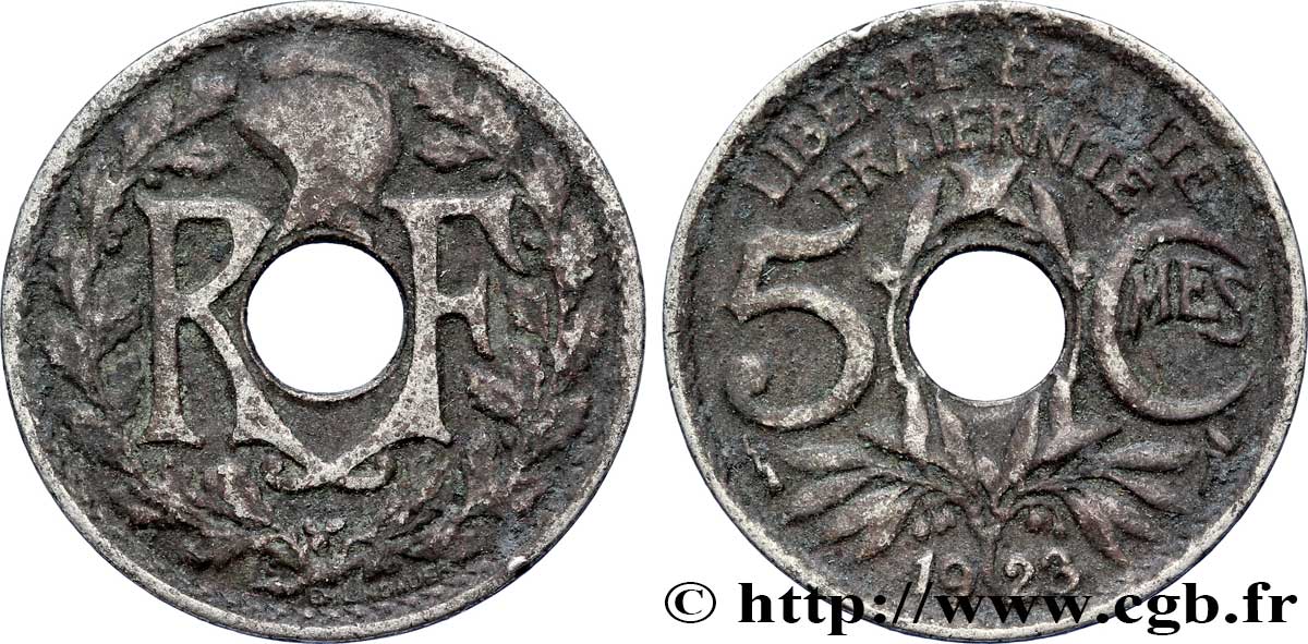 5 centimes Lindauer, petit module 1923 Paris F.122/6 BC35 