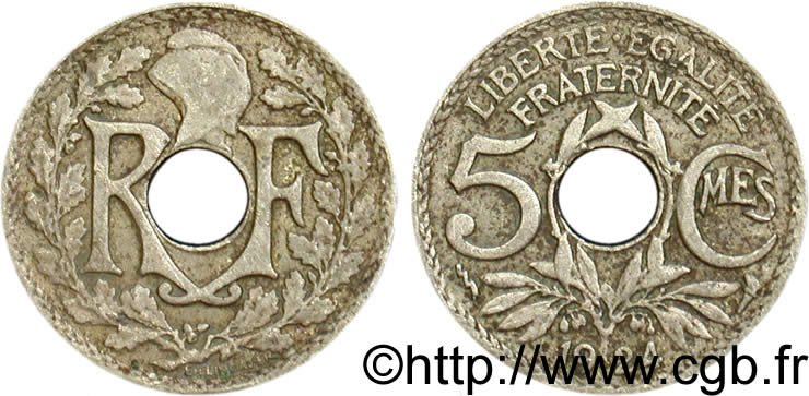 5 centimes Lindauer, petit module 1924 Poissy F.122/9 B12 