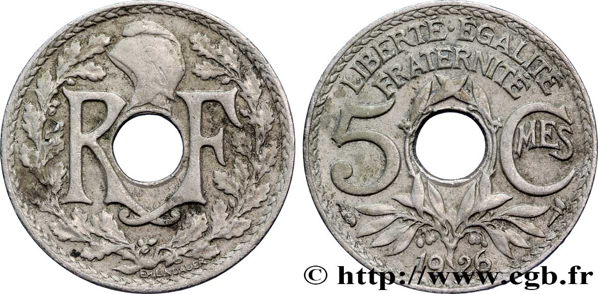 5 centimes Lindauer, petit module 1926 Paris F.122/11 MBC40 