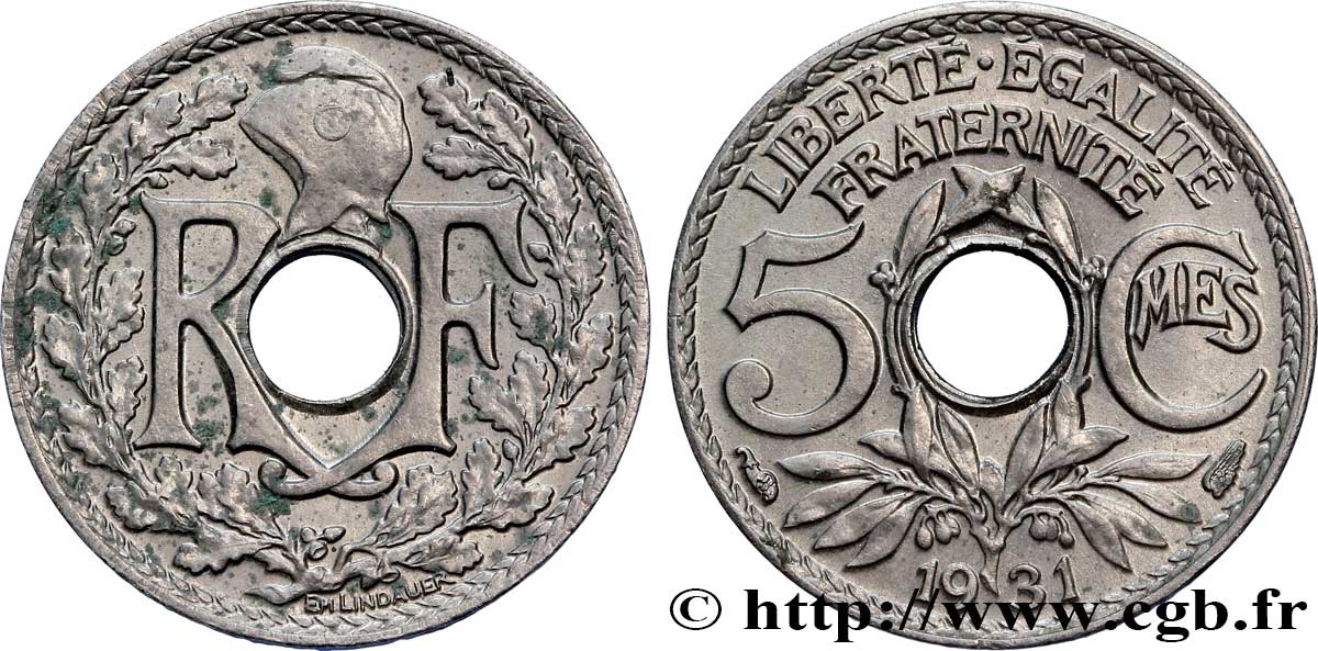 5 centimes Lindauer, petit module 1931 Paris F.122/14 MBC48 