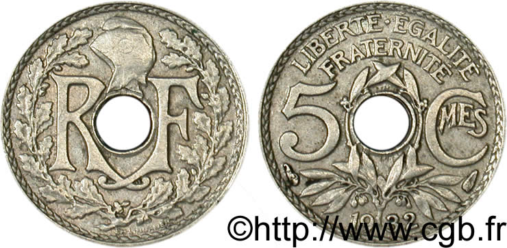 5 centimes Lindauer, petit module 1932 Paris F.122/15 MBC40 