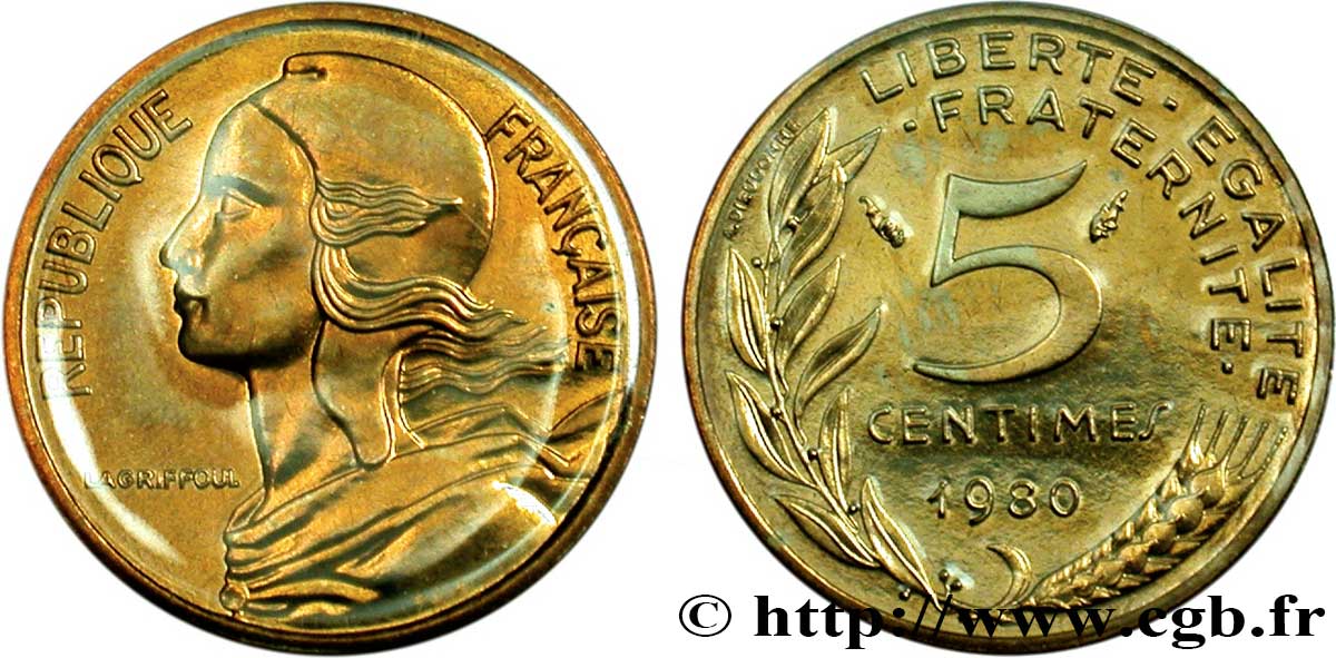 5 centimes Marianne 1980 Pessac F.125/16 MS 