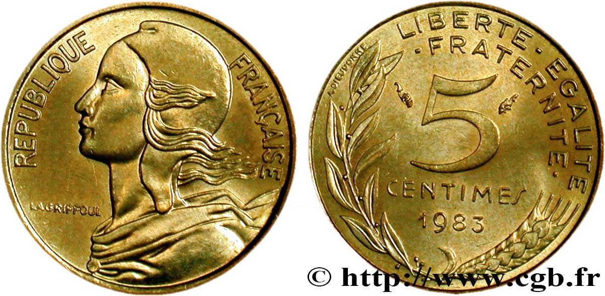 5 centimes Marianne 1983 Pessac F.125/19 MS63 