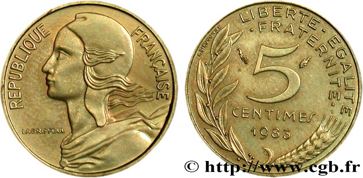 5 centimes Marianne 1983 Pessac F.125/19 AU58 
