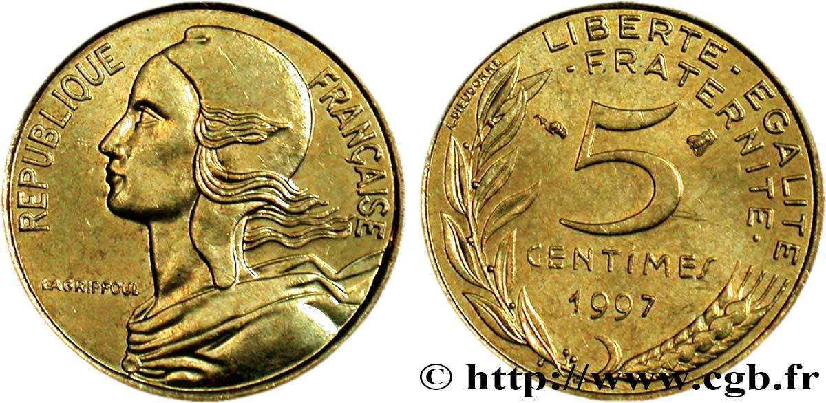 5 centimes Marianne 1997 Pessac F.125/40 SPL63 