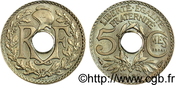 Essai de 5 centimes Lindauer maillechort 1938  F.123A/1 FDC65 
