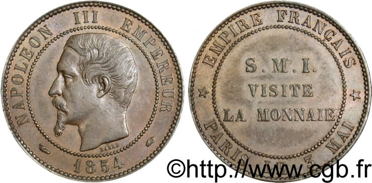 Module Dix Centimes, visite à la Monnaie de Paris 1854 Paris VG.3401  SUP 