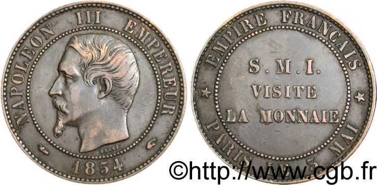 Module Dix Centimes, visite à la Monnaie de Paris 1854 Paris VG.3401  TTB 