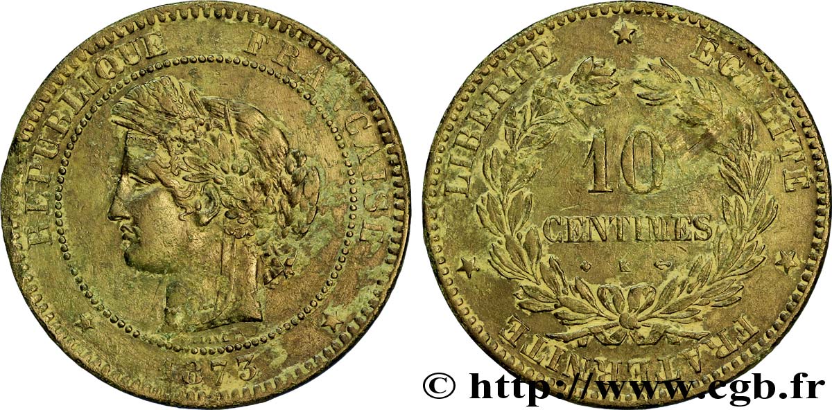 10 centimes Cérès 1873 Bordeaux F.135/11 BB40 