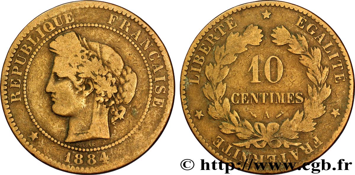 10 centimes Cérès 1884 Paris F.135/28 B12 