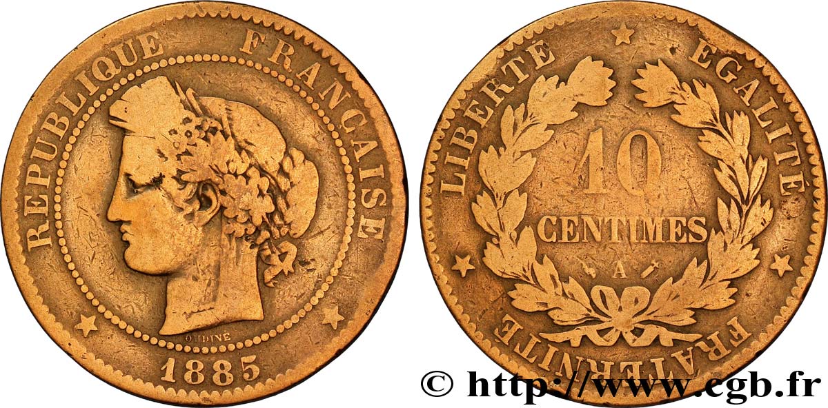 10 centimes Cérès 1885 Paris F.135/29 B12 