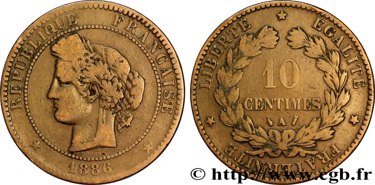 10 centimes Cérès 1886 Paris F.135/30 F12 
